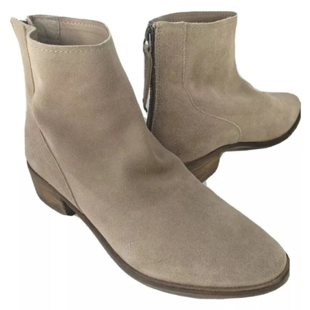 Dolce Vita Tassius BootsTan Taupe Sand Suede Low Block Heel 8  5